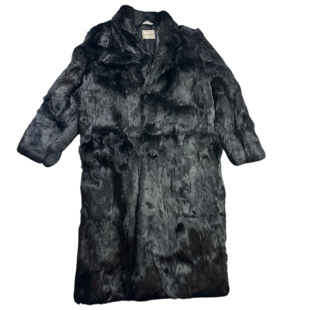 Wilson Leathers Fur Rabbit Black Coat Jacket Size Medium